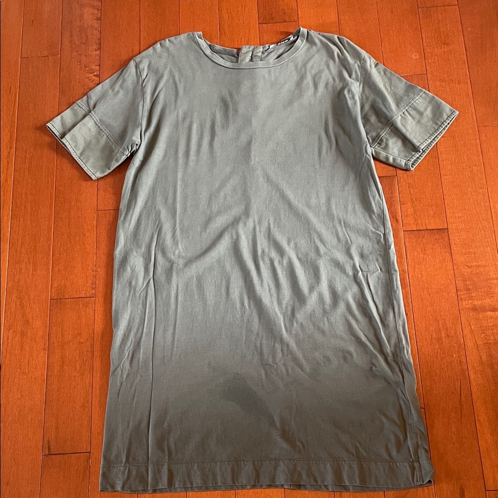 Short Sleeve Shirt Dress - Sage Green